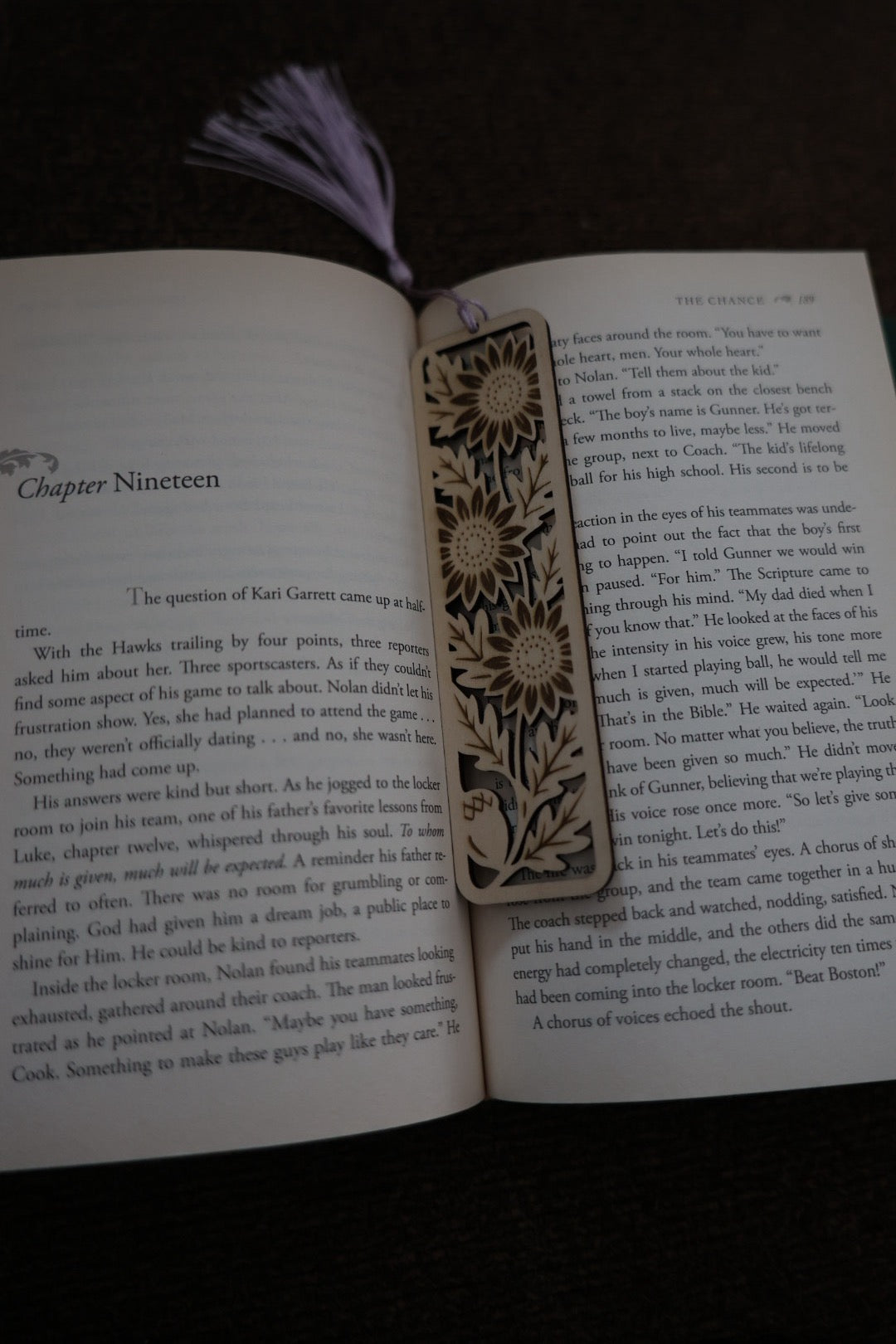 Sunflower Wooden Bookmark with Tassel – Laser Cut Floral Bookmark