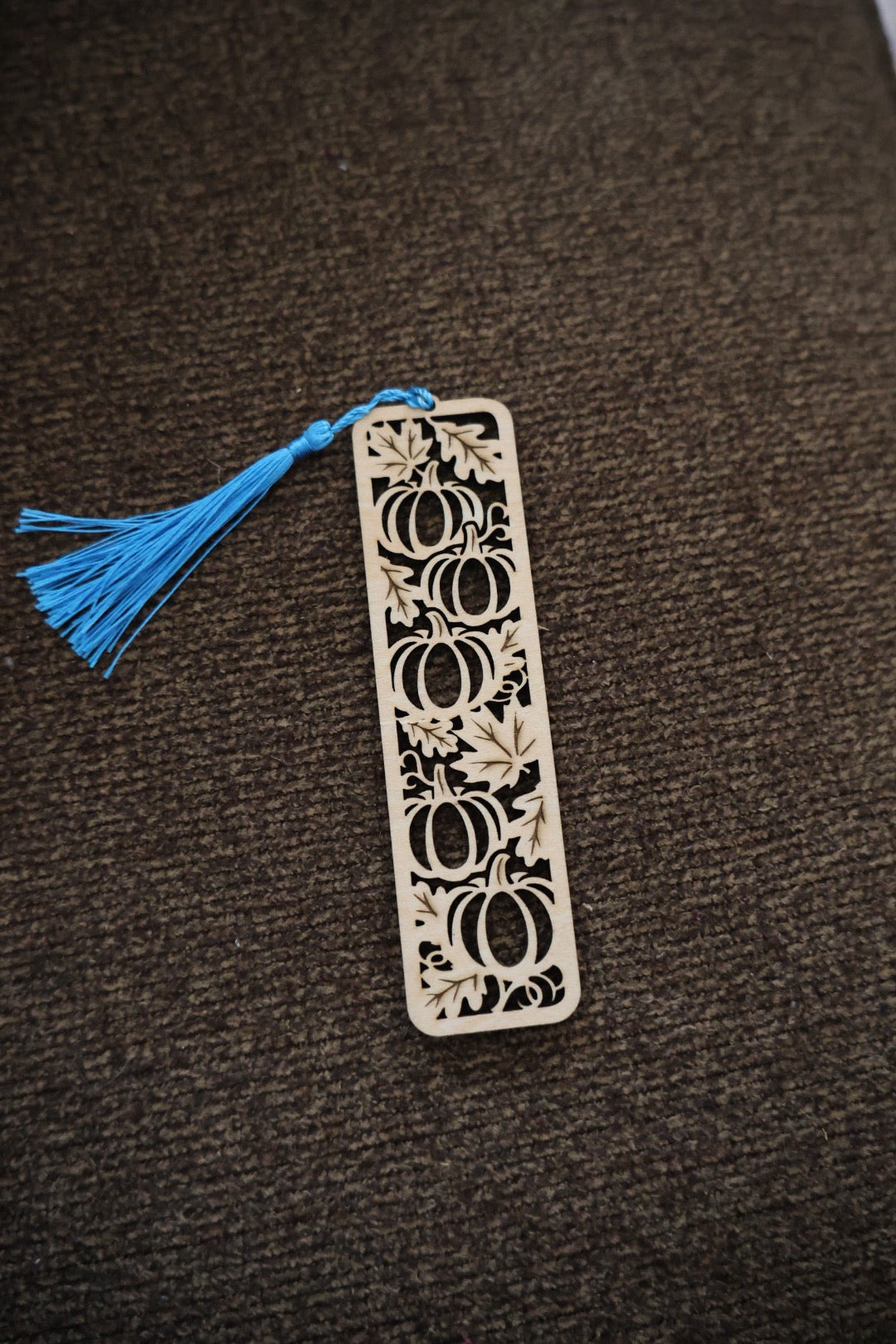 Pumpkin Wooden Bookmark with Tassel – Fall Laser Cut Bookmark