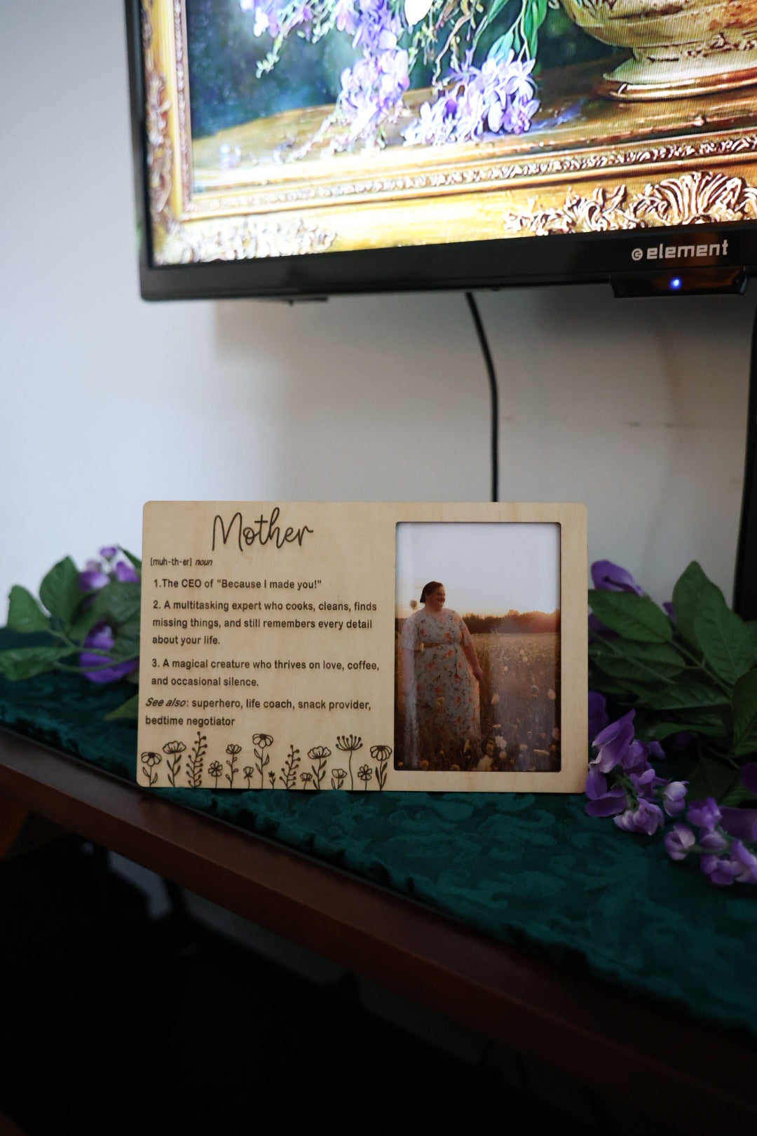 Mother Definition Wooden Photo Frame – Sentimental Gift for Mom