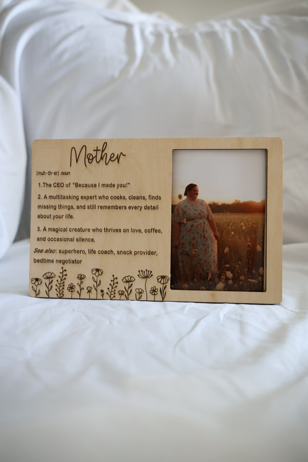 Mother Definition Wooden Photo Frame – Sentimental Gift for Mom