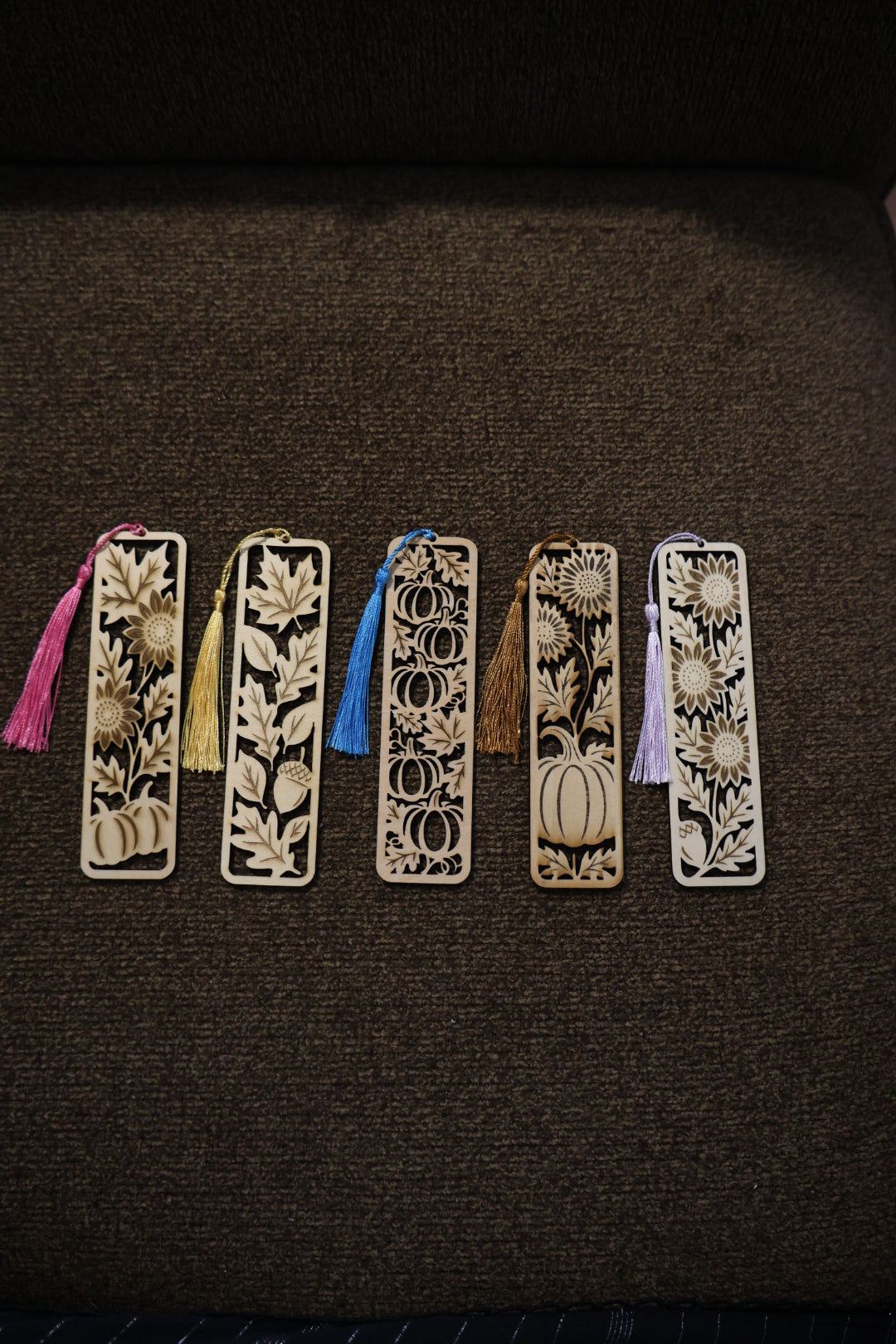 Complete Autumn Wooden Bookmark Collection – 5 Piece Gift Set