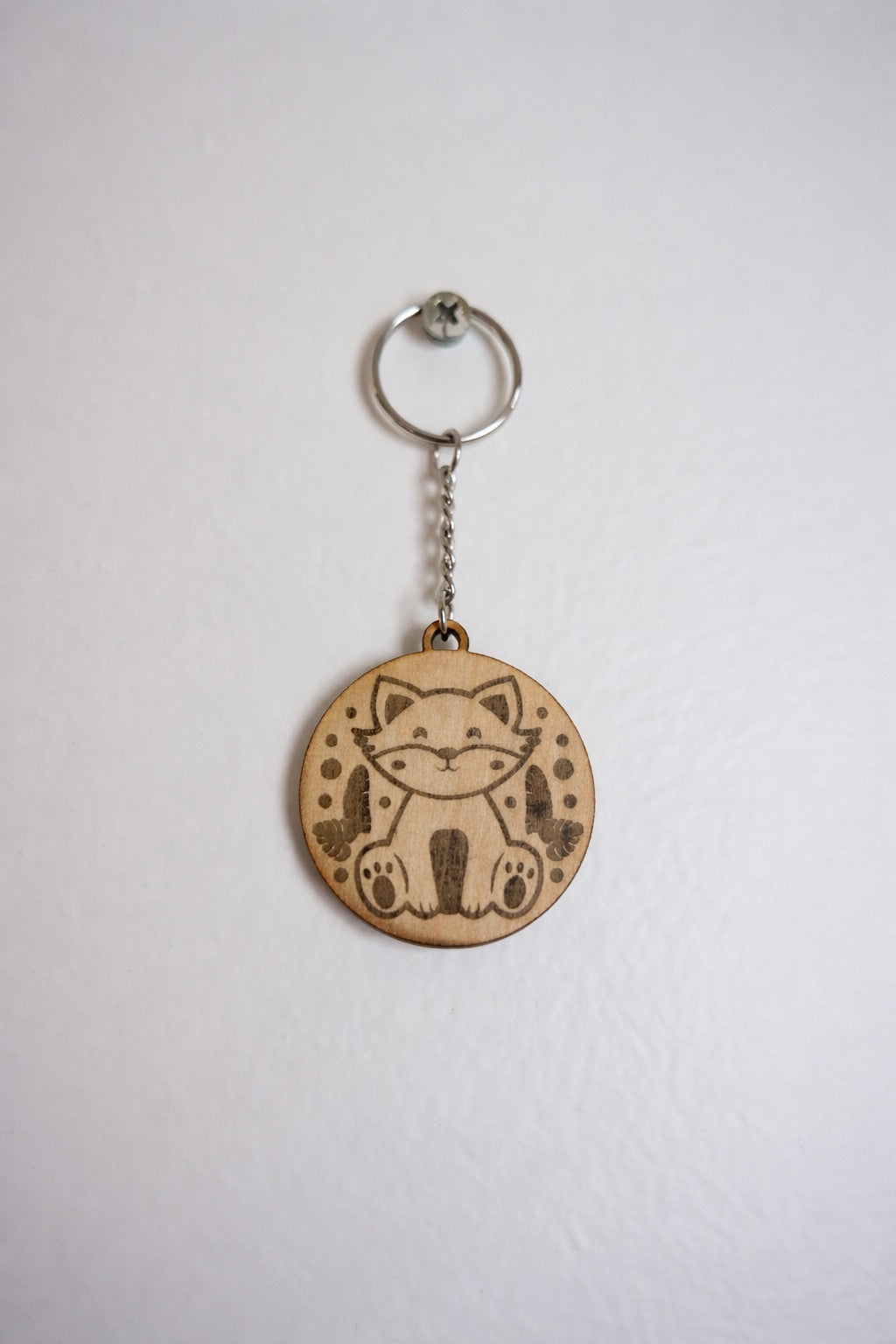 Cute Cat Wooden Keychain – Laser Engraved Cat Lover Gift