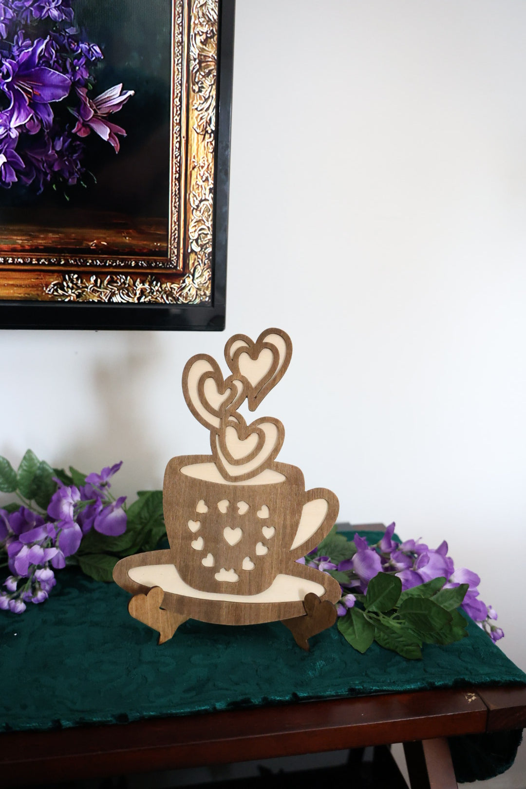 Wooden Coffee Cup Decor – Laser Cut Coffee Bar Table Sign