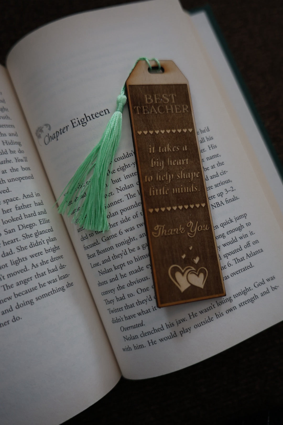 Teacher Appreciation Bookmark Gift Set – 2 Pack Engraved Wooden Bookmarks