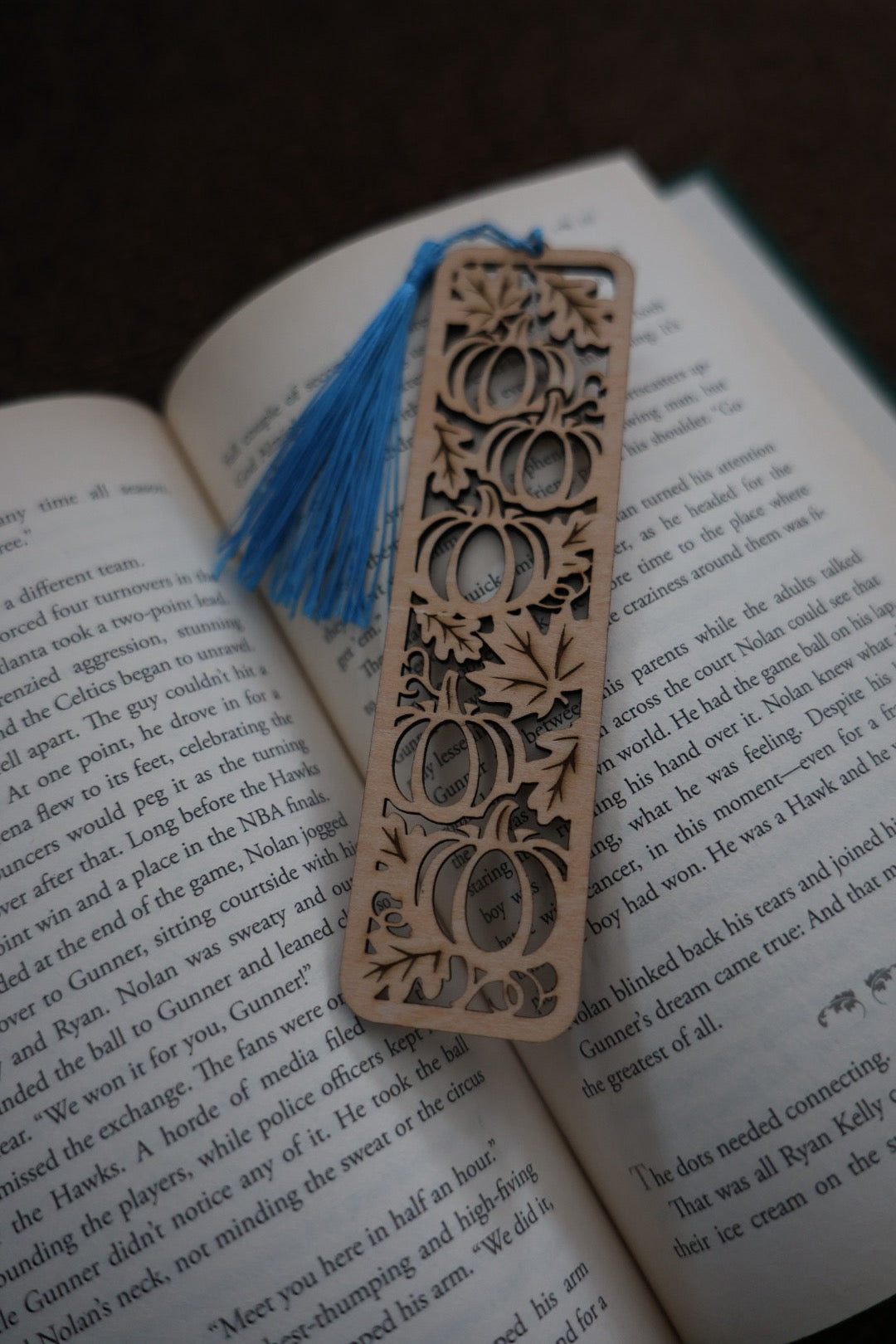 Pumpkin Wooden Bookmark with Tassel – Fall Laser Cut Bookmark