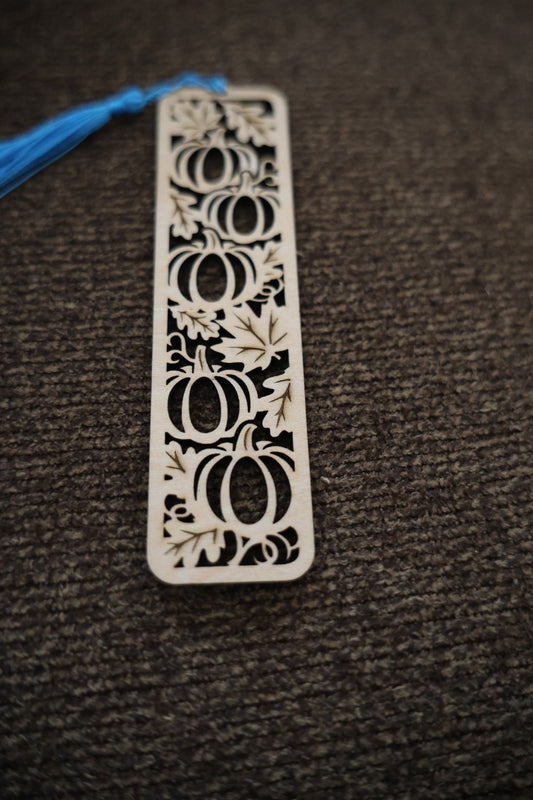 Pumpkin Wooden Bookmark with Tassel – Fall Laser Cut Bookmark