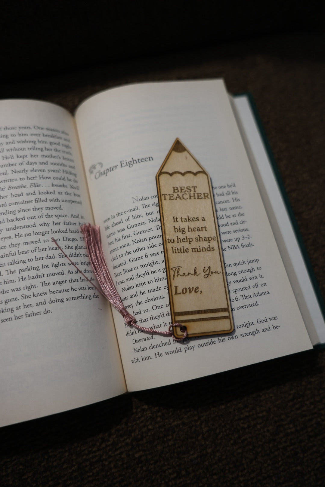 Teacher Appreciation Bookmark Gift Set – 2 Pack Engraved Wooden Bookmarks