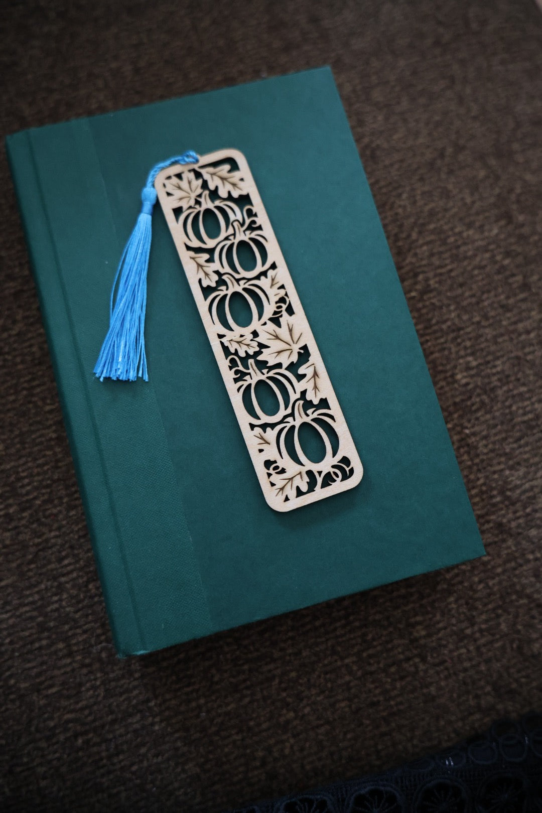 Pumpkin Wooden Bookmark with Tassel – Fall Laser Cut Bookmark